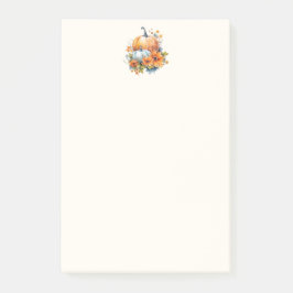 Herbstpumpen mit Blume und Folies Post-it Klebezettel