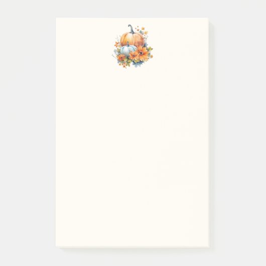 Herbstpumpen mit Blume und Folies Post-it Klebezettel (Vorderseite)