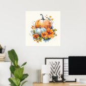 Herbstpumpen mit Blume und Folies Poster (Heimbüro)