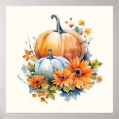 Herbstpumpen mit Blume und Folies Poster (Vorne)