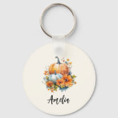 Herbstpumpen mit Blume und Folies Schlüsselanhänger (Rückseite)