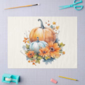 Herbstpumpen mit Blume und Folies Seidenpapier (Basteln)