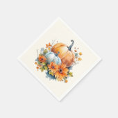 Herbstpumpen mit Blume und Folies Serviette (Ecke)