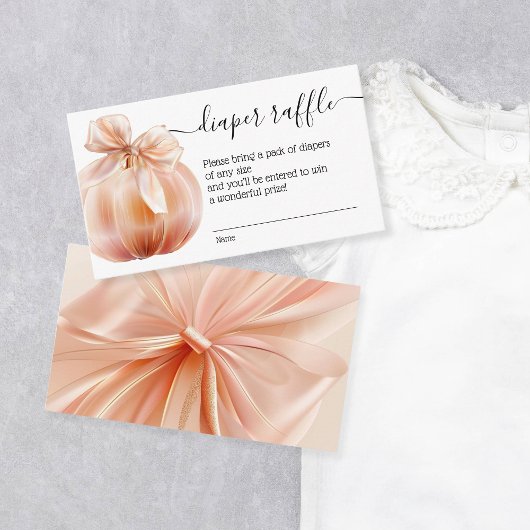 Herbstpumpen mit Bow Diaper Raffle Begleitkarte