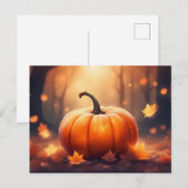 Herbstpumpen mit Herbstlauben Illustration Postkarte (Vorne/Hinten)