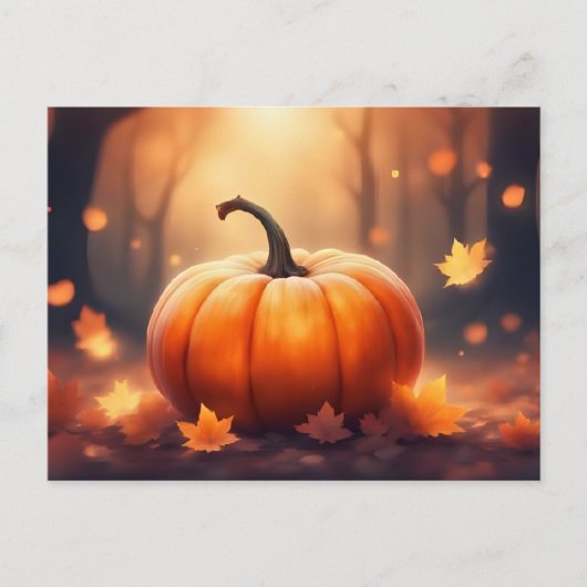 Herbstpumpen mit Herbstlauben Illustration Postkarte (Vorderseite)