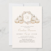 Herbstpumpen Monogram Herbstdusche Einladung (Vorderseite)