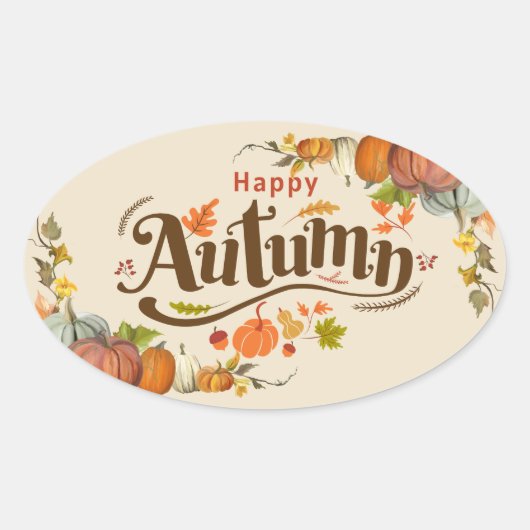 Herbstpumpen Ovaler Aufkleber (Vorderseite)