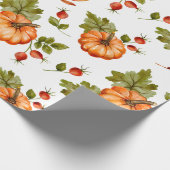 Herbstpumpen, rote Berries und Blätter Geschenkpapier (Ecke)