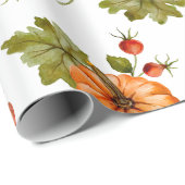 Herbstpumpen, rote Berries und Blätter Geschenkpapier (Rolleneckpunkt)