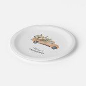 Herbstpumpen Rustikaler Vintager Lkw Pappteller (Schrägansicht)