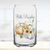 Herbstpumpen Sonnenblumen und Baumwolle Blume Dosenglas