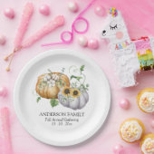 Herbstpumpen Sonnenblumen und Baumwolle Blume Pappteller (Party)