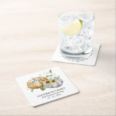 Herbstpumpen Sonnenblumen und Baumwolle Blume Rechteckiger Pappuntersetzer (Vor Ort)