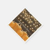 Herbstpumpen & String Lights Rustikales Brautparty Serviette (Ecke)