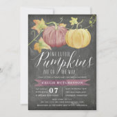 Herbstpumpen| Twins Baby Dusche Einladung (Vorderseite)