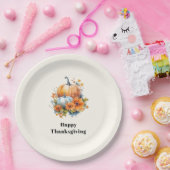 Herbstpumpen und Blume Erntedank Pappteller (Party)