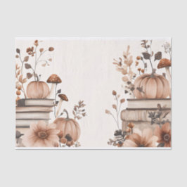 Herbstpumpen und Blume fallen Seidenpapier