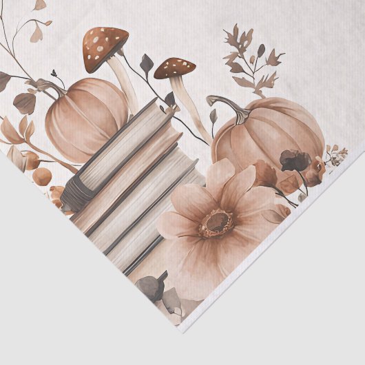 Herbstpumpen und Blume fallen Seidenpapier (Ausschnitt)