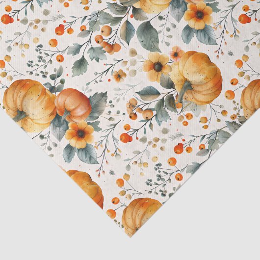 Herbstpumpen und Blume fallen Seidenpapier (Ausschnitt)