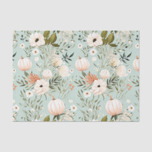 Herbstpumpen und Blume fallen Seidenpapier