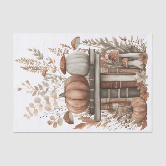 Herbstpumpen und Blume fallen Seidenpapier (Vorderseite)