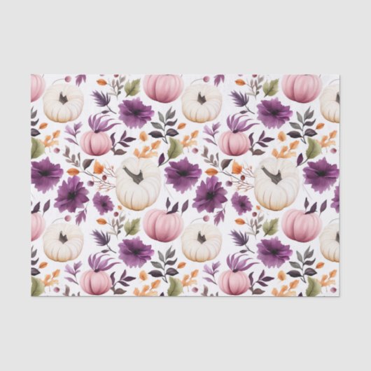 Herbstpumpen und Blume fallen Seidenpapier (Vorderseite)