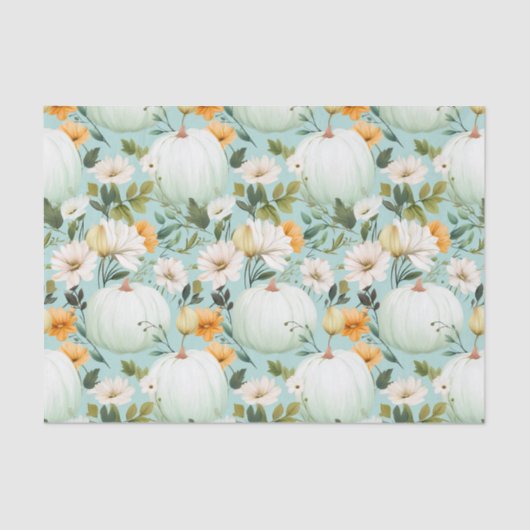 Herbstpumpen und Blume fallen Seidenpapier (Vorderseite)