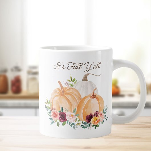 Herbstpumpen und Blume Jumbo-Tasse
