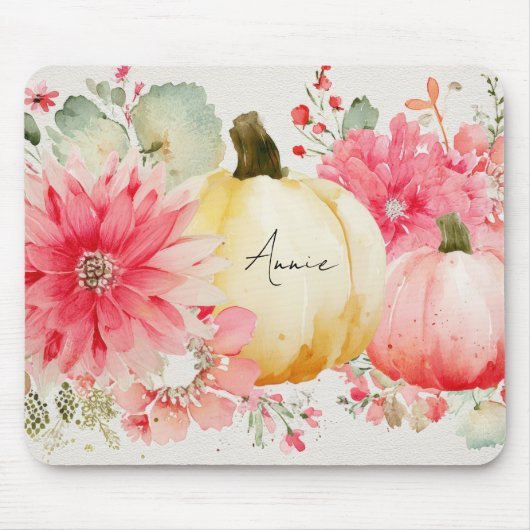 Herbstpumpen und Blume Mousepad (Vorne)