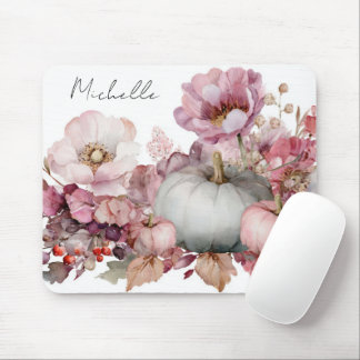 Herbstpumpen und Blume Mousepad