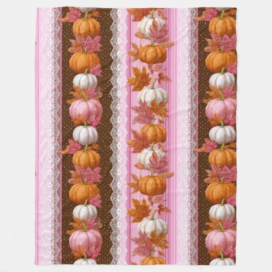 Herbstpumpen und Blumenspitzen Nahtloses Muster (2 Fleecedecke (Vorderseite)