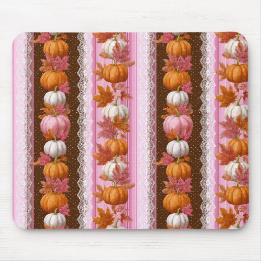 Herbstpumpen und Blumenspitzen Nahtloses Muster (2 Mousepad (Vorne)