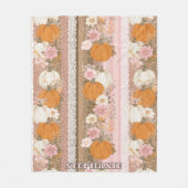 Herbstpumpen und Blumenspitzen Nahtloses Muster Fleecedecke (Vorderseite)