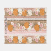 Herbstpumpen und Blumenspitzen Nahtloses Muster Fleecedecke (Vorderseite (Horizontal))