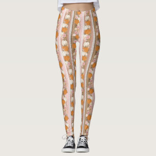 Herbstpumpen und Blumenspitzen Nahtloses Muster Leggings