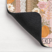 Herbstpumpen und Blumenspitzen Nahtloses Muster Mousepad (Ecke)