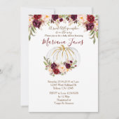 Herbstpumpen- und Burgundy-Babydusche Einladung (Vorderseite)