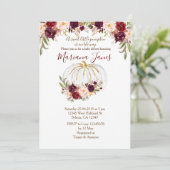 Herbstpumpen- und Burgundy-Babydusche Einladung (Stehend Vorderseite)