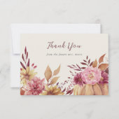 Herbstpumpen und Herbstfallen - Wildblumen flach Dankeskarte (Vorderseite)