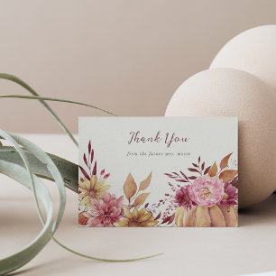 Herbstpumpen und Herbstfallen - Wildblumen flach Dankeskarte