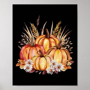 Herbstpumpen und Weizenernte Thanksgivin Poster