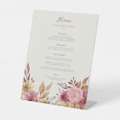 Herbstpumpen und Wildblumen-Fall-Menü Sockelschild (Vorderseite)