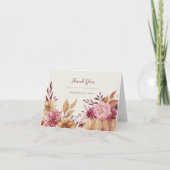Herbstpumpen und Wildblumen fallen Dankeskarte (Vorderseite)