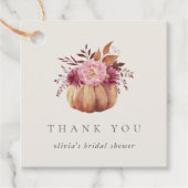 Herbstpumpen und Wildblumen Herbst Brautparty Geschenkanhänger (Vorderseite)