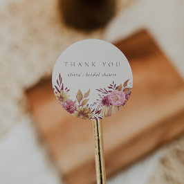 Herbstpumpen und Wildblumen Herbst Brautparty Runder Aufkleber