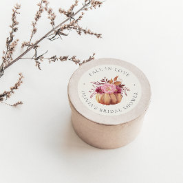 Herbstpumpen und Wildblumen Herbst Brautparty Runder Aufkleber