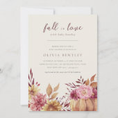 Herbstpumpen & Wildblumen Herbstdusche Einladung (Vorderseite)