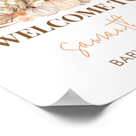 Herbstpumpenfall in Liebe Begrüßungsdusche Poster (Ecke)