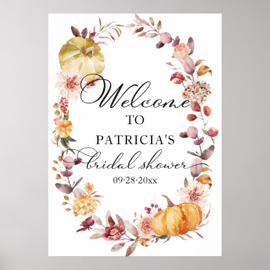 Herbstpumpenfallen-Brautparty Begrüßungszeichen Poster (Vorne)